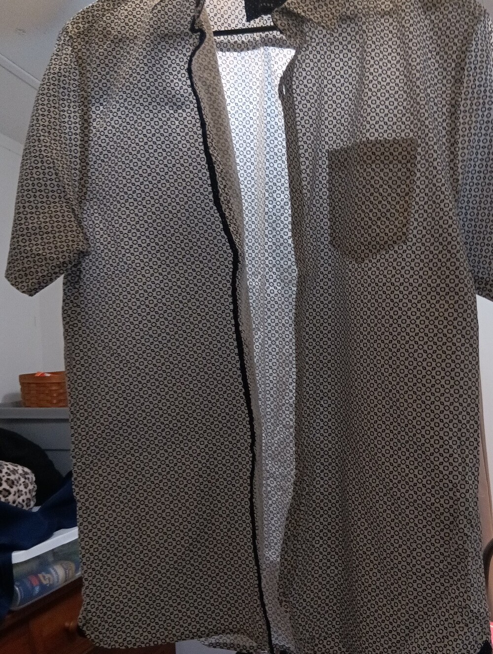 Across The Pond  Men's Short-Sleeve Patterned Shirt Jacket